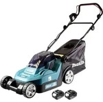 Makita DLM 432 F2 Akku Rasenm&auml;her 36 V ( 2x 18 V ) 43 cm + 2x Akku 3,0 Ah -...