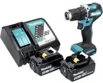 Makita DDF 487 RT Akku Bohrschrauber 18 V 40 Nm Brushless + 2x Akku 5,0 Ah +