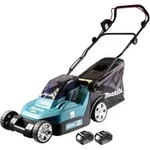 Makita DLM 432 T2 Akku Rasenm&auml;her 36 V ( 2x 18 V ) 43 cm + 2x Akku 5,0 Ah -...