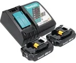 Makita DTD 152 RAJ Akku Schlagschrauber 18 V 165 Nm 1/4" + 2x Akku 2,0 Ah +