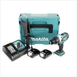 Makita DHP 458 RAJ Akku Schlagbohrschrauber 18 V 91 Nm + 2x Akku 2,0 Ah +...