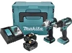 Makita DLX 2452 TJ Akku Kombo Kit KFZ DTW 300 Akku Schlagschrauber + DDF 485...