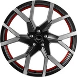 Barracuda Tzunamee Evo Dark Gunmetal Brushed Undercut Trimline Red Alufelge 18 Zoll