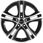 DBV Andorra II Schwarz Gl&auml;nzend Frontpoliert Alufelge 17 Zoll ET45 5x100 ML60,1
