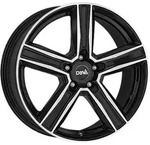 DBV Vegas KG dark Schwarz Gl&auml;nzend, Front Poliert Alufelge 17 Zoll ET30 5x112 ML66,6