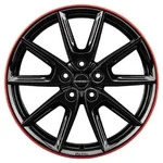 Borbet LX18 Black Glossy Rim Red Alufelge 18 Zoll ET44 5x112 ML57,1