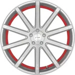Corspeed Deville Silver-brushed-Surface/ Undercut Colour Trim Rot Alufelge 19 Zoll