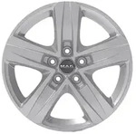MAK Stone 5 Silver Alufelge 17 Zoll ET62 5x118 ML71,1