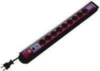 REV PC Leiste mit Netzfilter SUPRA Line, 9-fach anthrazit/rot, 3,7m Zuleitung