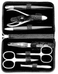Rei&szlig;verschluss-Etui Schrumpfleder, vernickelt