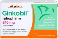 PZN-DE 08863893, Ginkobil ratiopharm 240mg mit Ginkgo biloba Filmtabletten 60 St