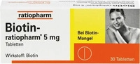 PZN-DE 03627892, Biotin Ratiopharm 5 mg Tabletten 30 St