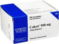 PZN-DE 07226500, Teva Calcet 950 mg Filmtabletten 100 St