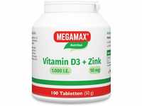 PZN-DE 18018762, Megamax B.V Vitamin D3 1.000 I.E. + Zink 10 mg Tabletten 50 g,