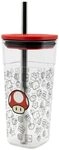 Stor Nintendo - Super Mario - Toad - Trinkbecher mit Edelstahl Strohhalm - 540...