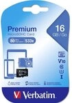 Verbatim microSDHC 16GB Class 10 UHS-I 44010