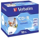 1x10 Verbatim Data Life Plus JC CD-R 80 / 700MB, 52x, printable 43325