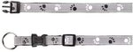 Trixie Halsband Silver Reflect - Pfotenmotiv - 40-65cm / 25mm