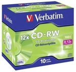 1x10 Verbatim CD-RW 80 / 700MB 8x - 12x Speed, Jewel Case 43148