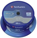 1x25 Verbatim BD-R Blu-Ray 25GB 6x Speed Datalife No-ID Cakebox 43837