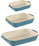 Staub Ofenformenset 3-tlg. Keramik, rechteckig,Antik-T&uuml;rkis 1008691