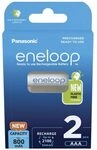 1x2 Panasonic Eneloop Micro AAA 800mAh Ni-MH BK-4MCDE/2BE