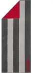 Sauna Handtuch 80 x 200 cm mit Streifen Anthrazit-Rot