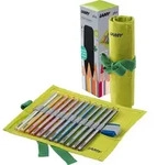 Plus Buntstifte mit Spitzer im gr&uuml;nen Etui, 12 St.