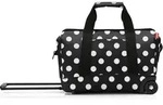 Allrounder Trolley Tasche wei&szlig;getupft auf Rollen