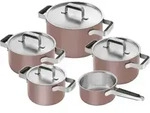 Pure Topfset mit Stieltopf und 4 Deckeln, rosa, 9-teilig