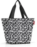 Shopper Tasche, Leopardenmuster, grau, Gr&ouml;&szlig;e M