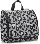 Toiletbag Kosmetiktasche XL, grau, Leopardenmuster