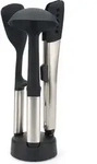 Elevate K&uuml;chenhelfer-Set, schwarz-silber, auf St&auml;nder, 4-tlg.