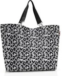 Shopper Tasche XL, grau, Leopardenmuster