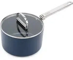 Space Kasserolle 19 cm blau mit klappbarem Griff und Deckel