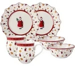 Toys Delight Weihnachtsmann Geschirrset f&uuml;r 2 Personen, 6-tlg.