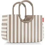 Loopshopper Tasche gestreift, L, braun-wei&szlig;, recycelt