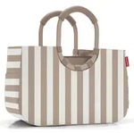 Loopshopper Tasche gestreift, M, braun-wei&szlig;, recycelt