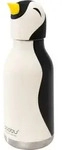 Bestie Bottles Thermoflasche mit Strohhalm Penguin Black/White 460 ml