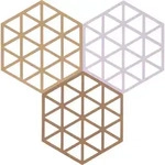 Triangles Untersetzer f&uuml;r hei&szlig;es Geschirr beige-rosa 3 St.
