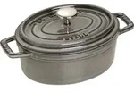 La Cocotte Topf 1 l oval graphitfarbig aus Gusseisen gefertigt