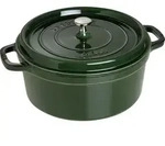 La Cocotte Topf 6,7 l gr&uuml;n aus Gusseisen gefertigt