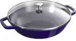 Staub Wok 30 cm blau mit Deckel