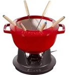 Staub Fondue-Set 20 cm rot 10 El.
