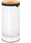 Brabantia W&auml;schekorb 35 l wei&szlig; aus Stahl mit Korkabdeckung