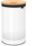 Brabantia 60 l W&auml;schekorb wei&szlig; aus Stahl mit Korkabdeckung