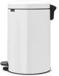 Newicon Pedal-M&uuml;lleimer 20 l wei&szlig; mit Metalleimer