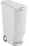 Slim M&uuml;lleimer 40 l wei&szlig; mit Fu&szlig;pedal