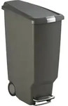 Slim M&uuml;lleimer 40 l grau mit Fu&szlig;pedal