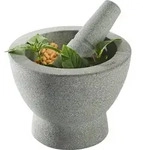 Crunchy M&ouml;rser mit St&ouml;&szlig;el 17 cm, Granit